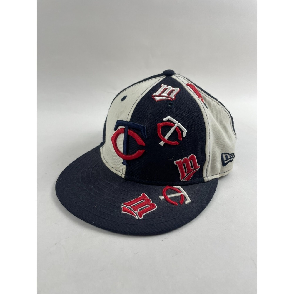 MLB Close Cap Size 7 55.8cm Black White Red Minnesota Twins Baseball Hat New Era - Picture 2 of 9